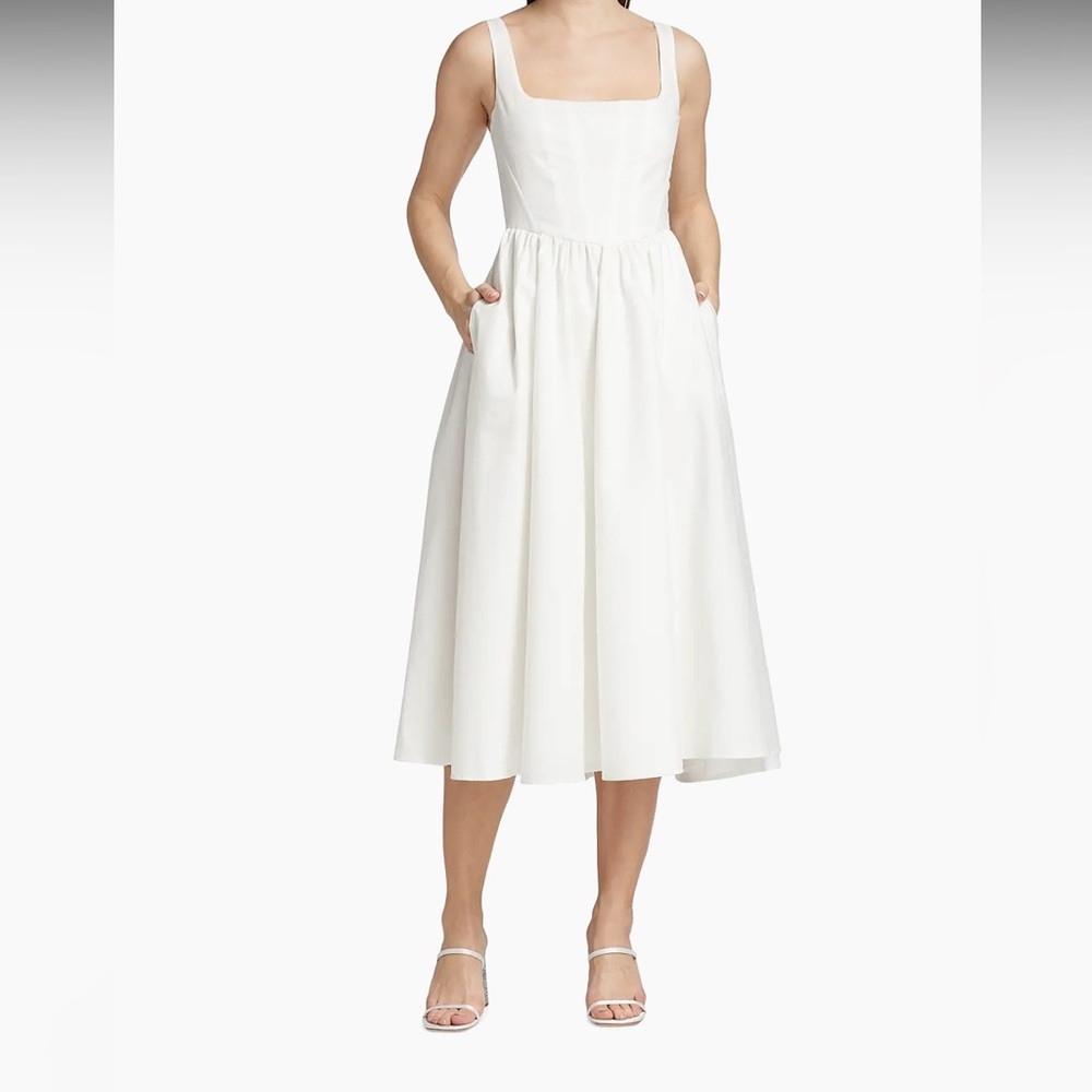 Wayf Stretch Cotton Corset Midi-Dress